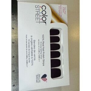 Color Street "New York Minute" 100% Real Nail Polish Strips Glitter Purple Long